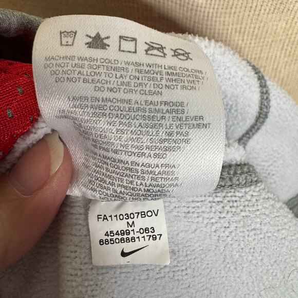 Nike Therma-Fit Men’s Gray Hoodie Just Do It Red Green Logo Medium Sweatshirt - Picture 9 of 10